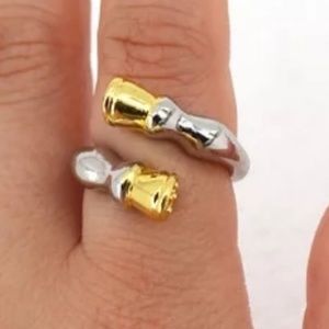 Beautiful 2-Tone Horse/Unicorn Hoof Print Rin